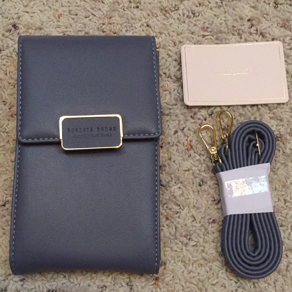 NEW Phone/credit card leather purse w/strap. - Picture 1 of 8